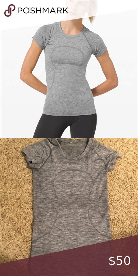 grey lululemon athletica shirt.